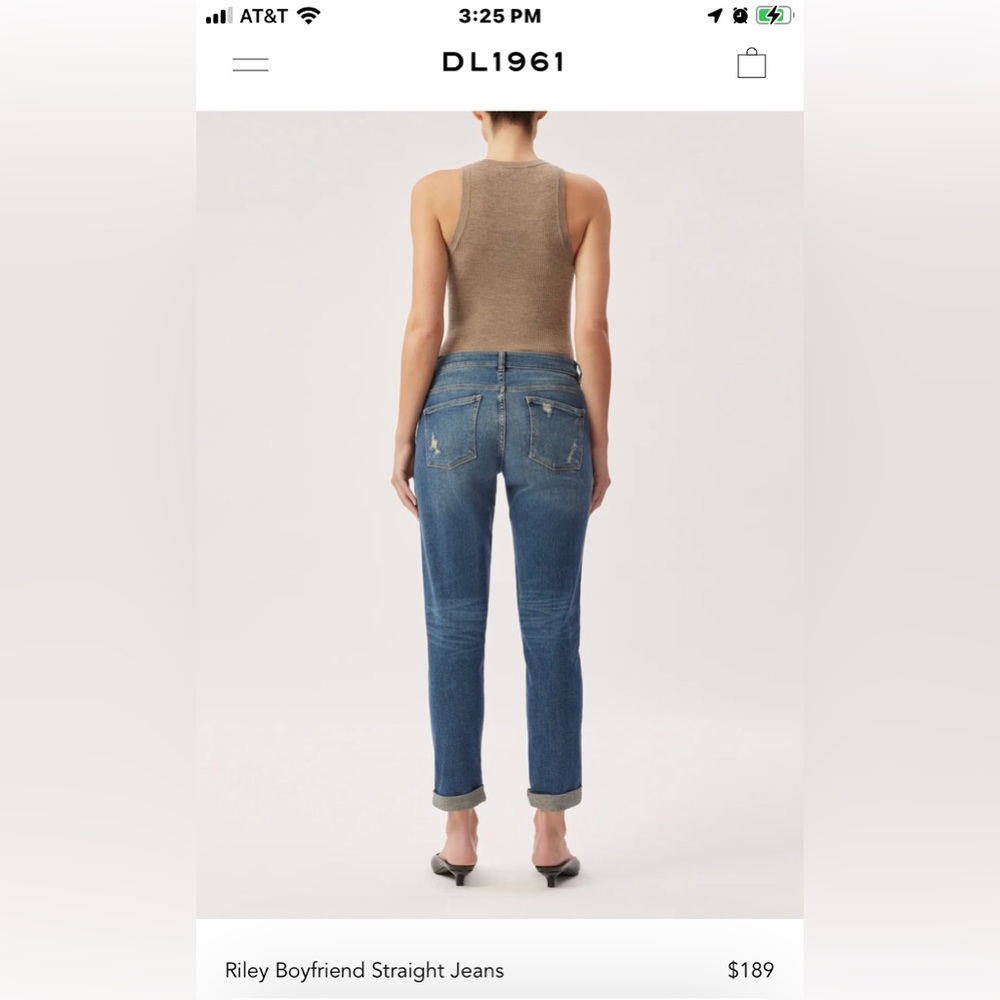 DL1961 Riley Boyfriend Cropped Straight Leg Jeans size 28